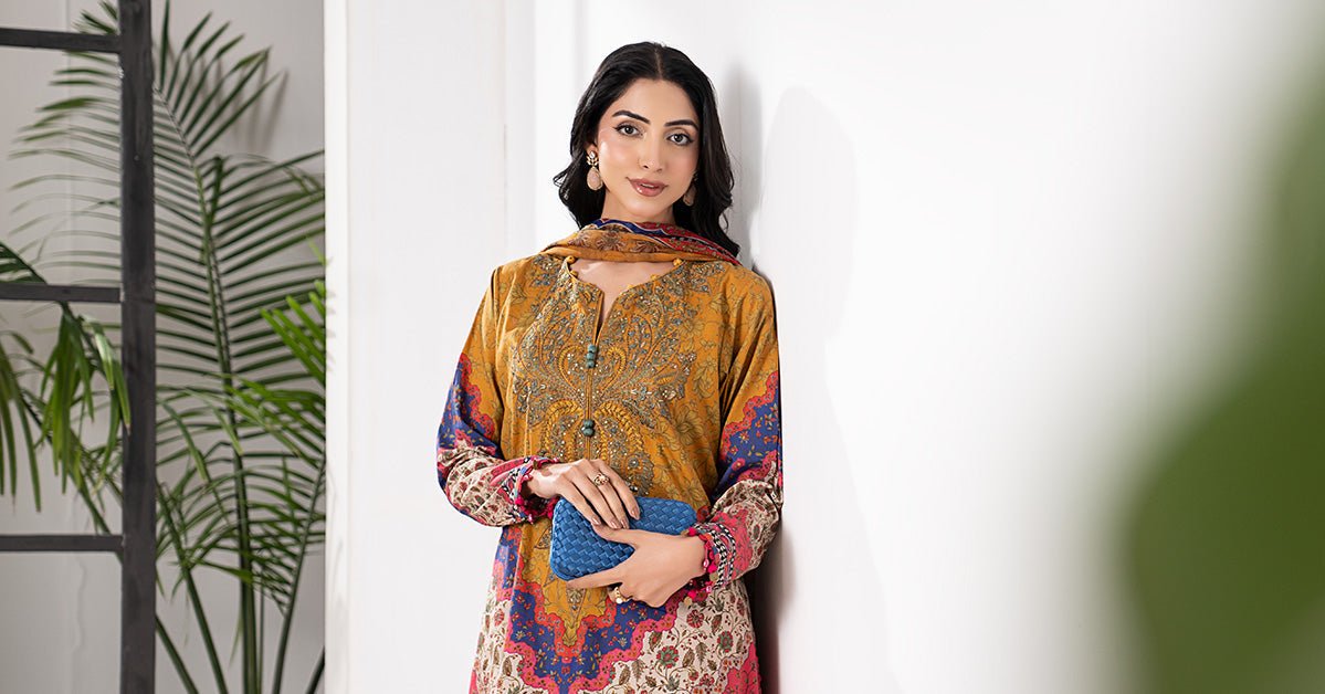 3 Piece Embroidered Cambric Suit