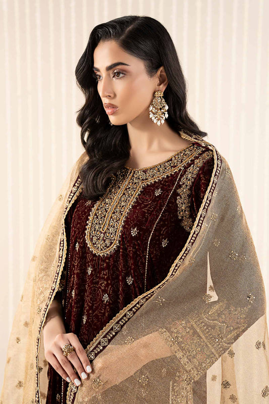 3 Piece Embroidered Velvet Suit