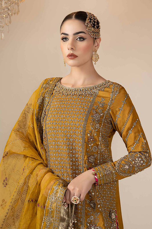 3 Piece Embroidered Raw Silk Suit