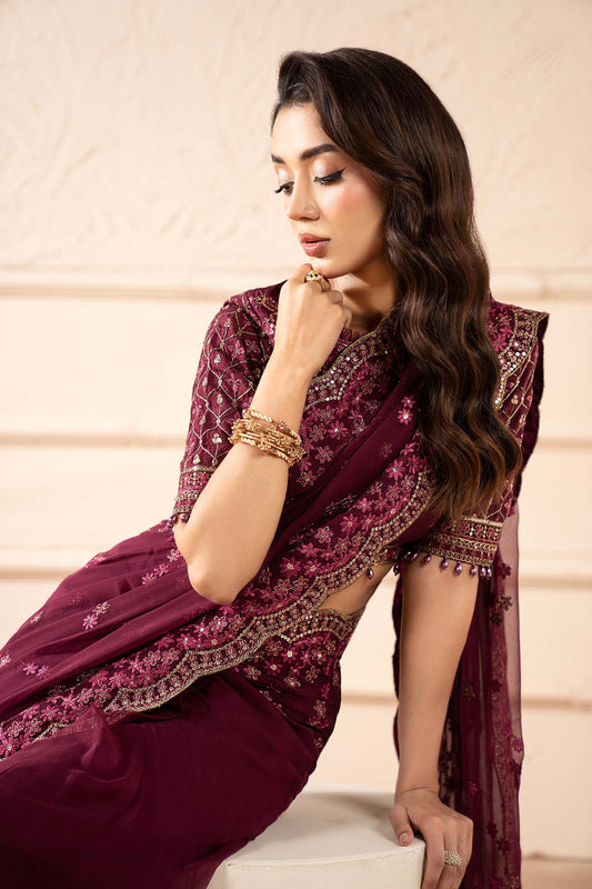 Embroidered Chiffon Saree