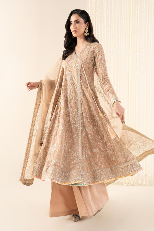 3 Piece Embroidered Net Suit