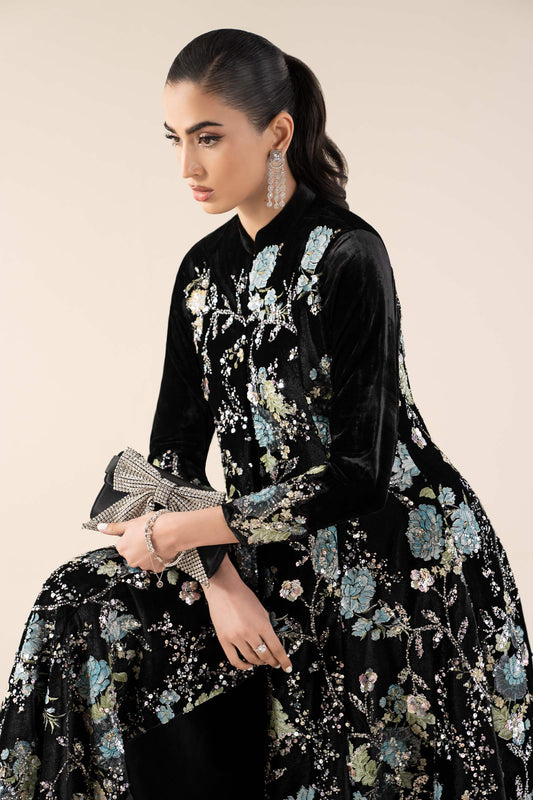 3 Piece Embroidered Velvet Suit