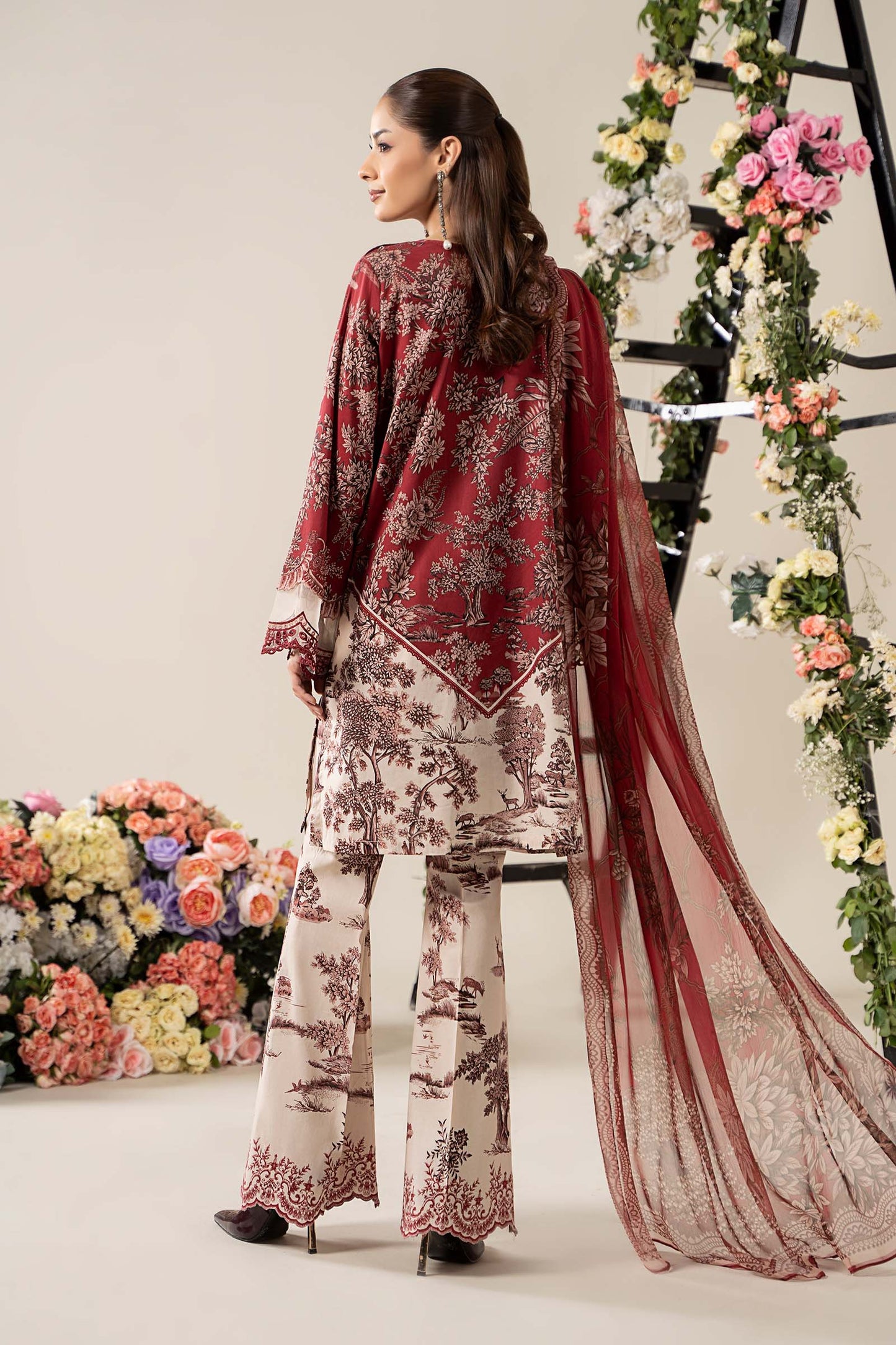 3 Piece Embroidered Lawn Suit | MPS-2608-A