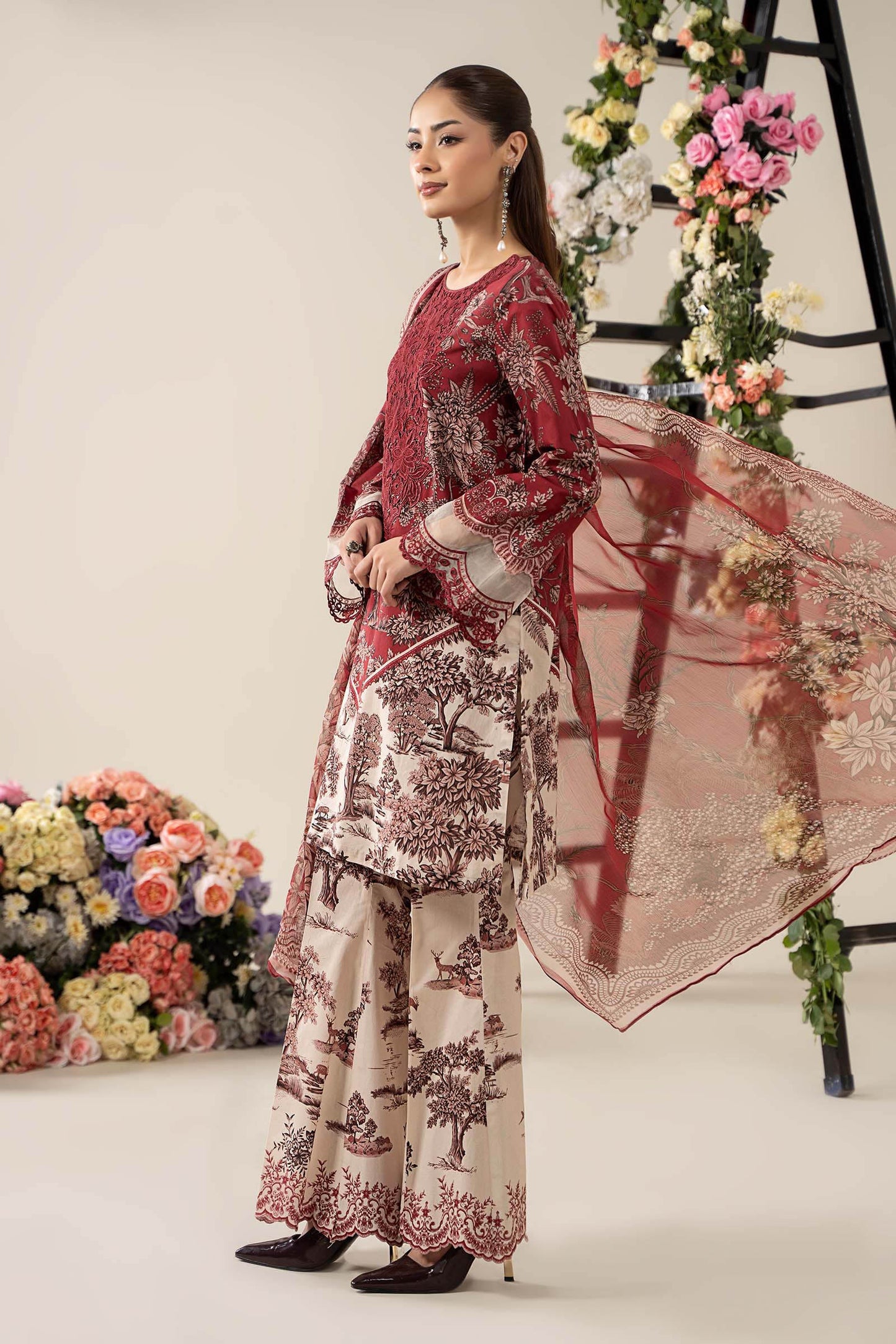 3 Piece Embroidered Lawn Suit | MPS-2608-A