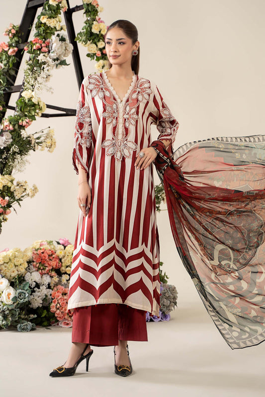 3 Piece Embroidered Lawn Suit | MPS-2609-A