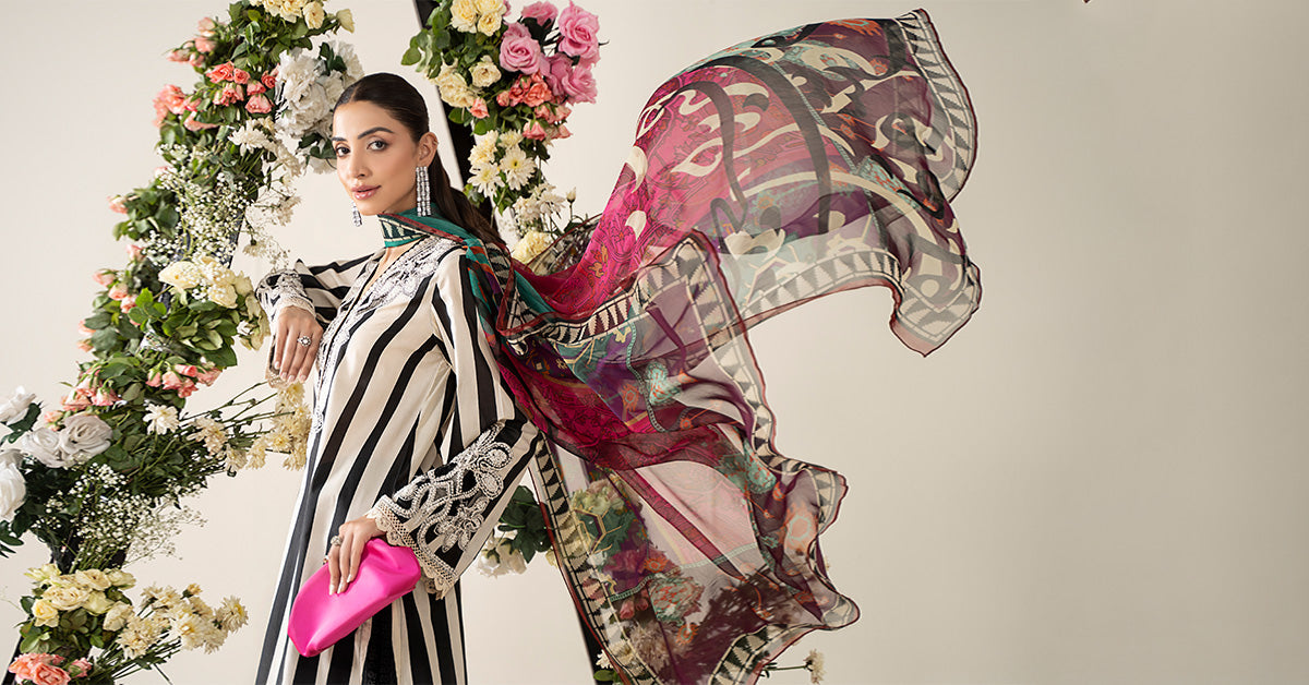 3 Piece Embroidered Lawn Suit | MPS-2609-B