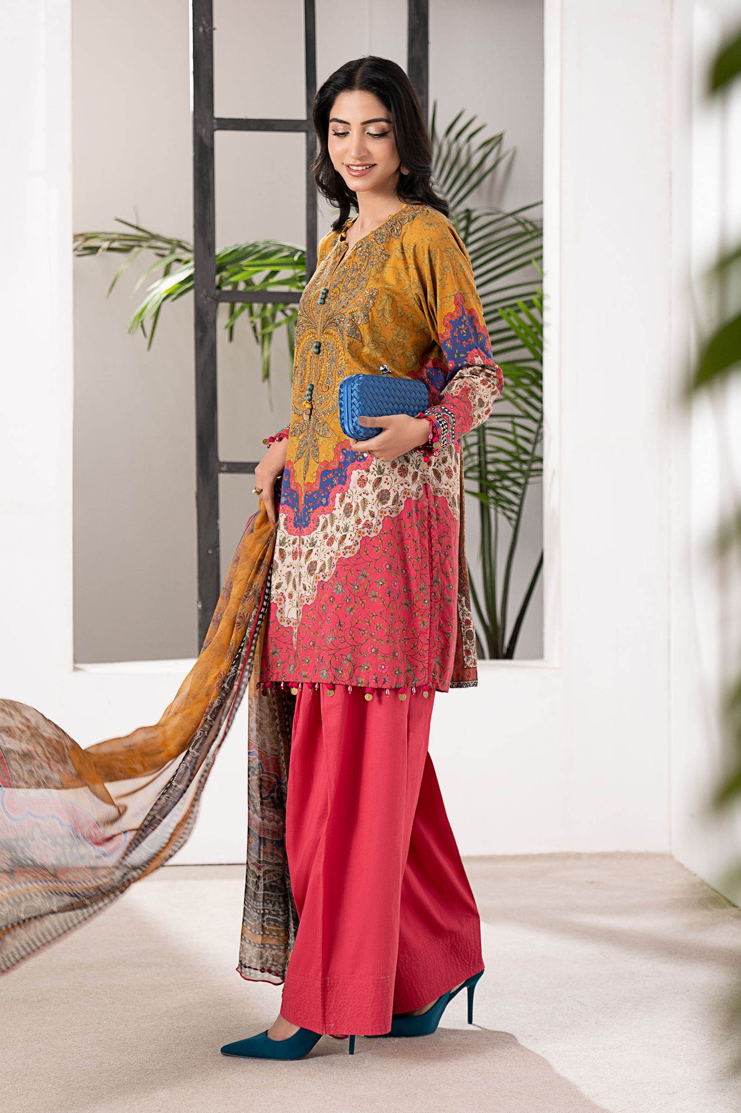 3 Piece Embroidered Cambric Suit