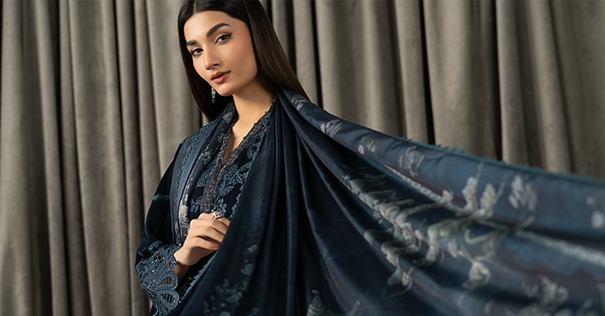 3 Piece Embroidered Velvet Suit