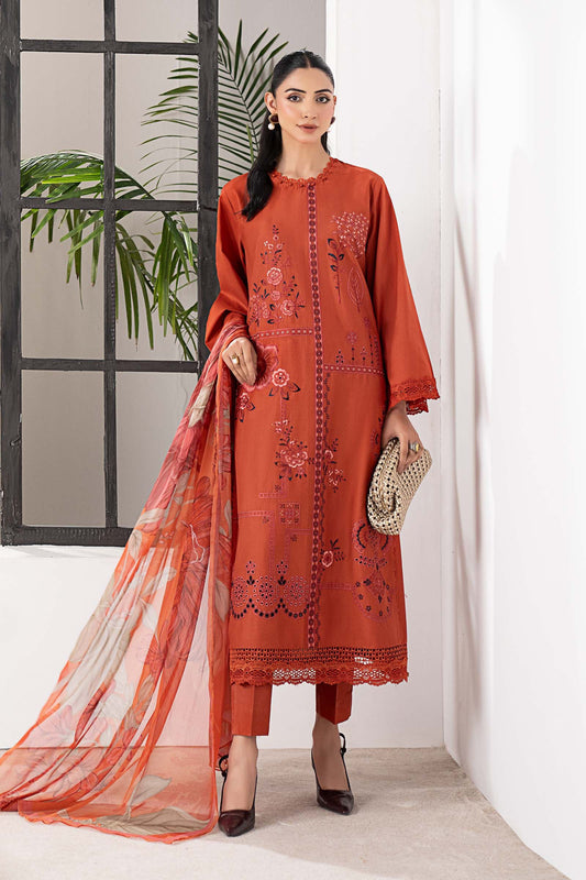 3 Piece Embroidered Cambric Suit