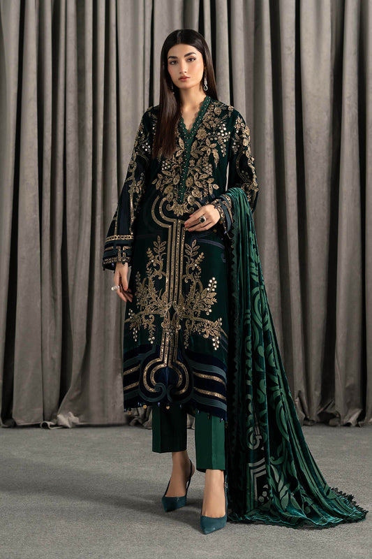 3 Piece Embroidered Velvet Suit