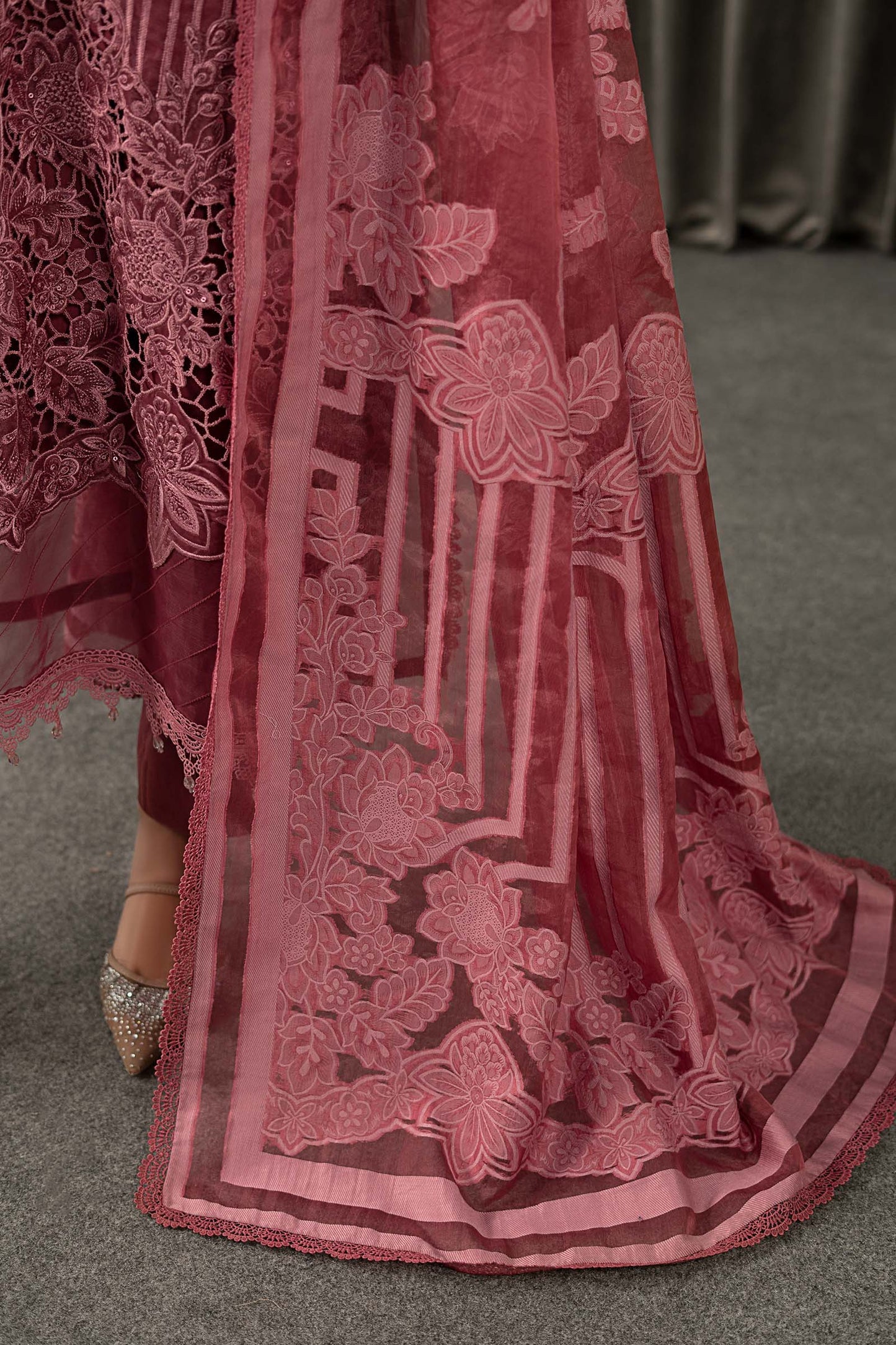 3 Piece Embroidered Organza Suit