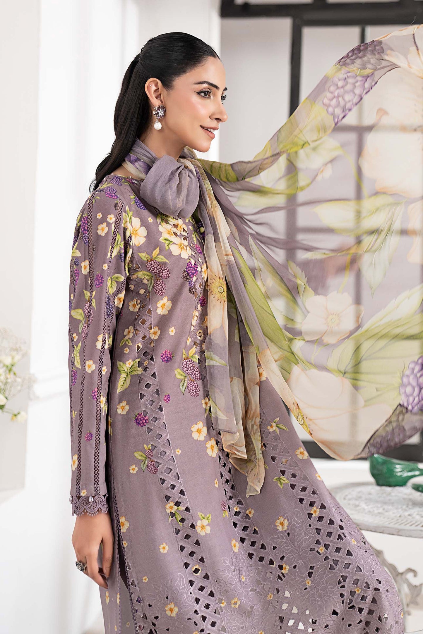 3 Piece Embroidered Cambric Suit