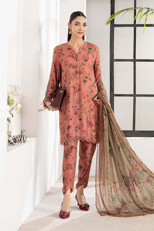 3 Piece Embroidered Linen Suit