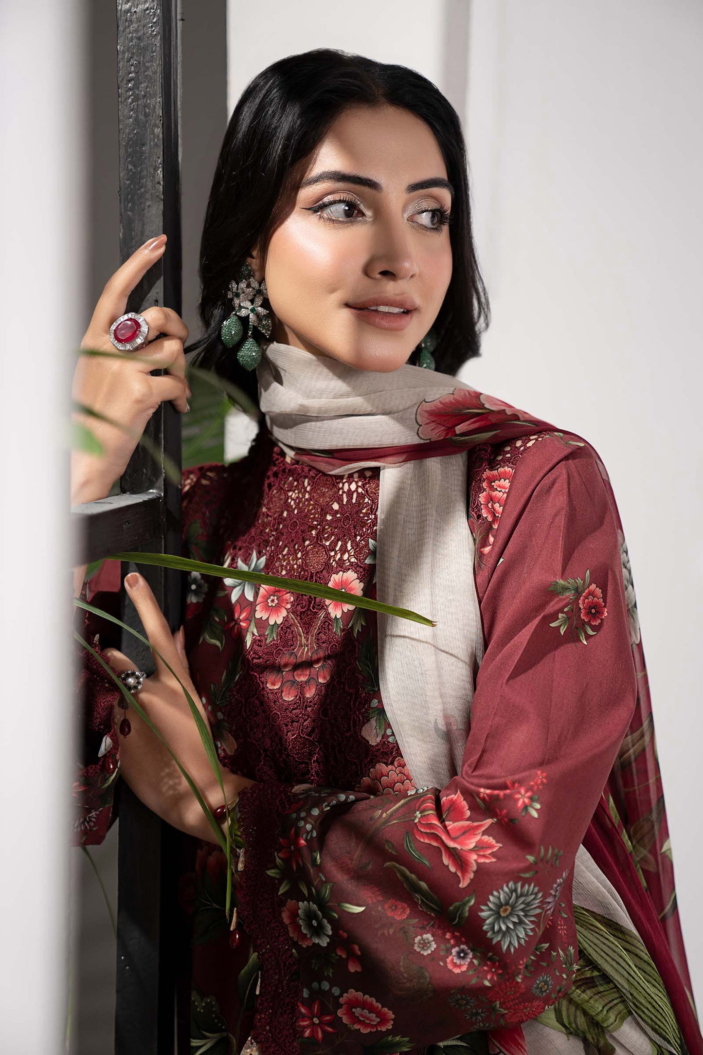 3 Piece Embroidered Cambric Suit