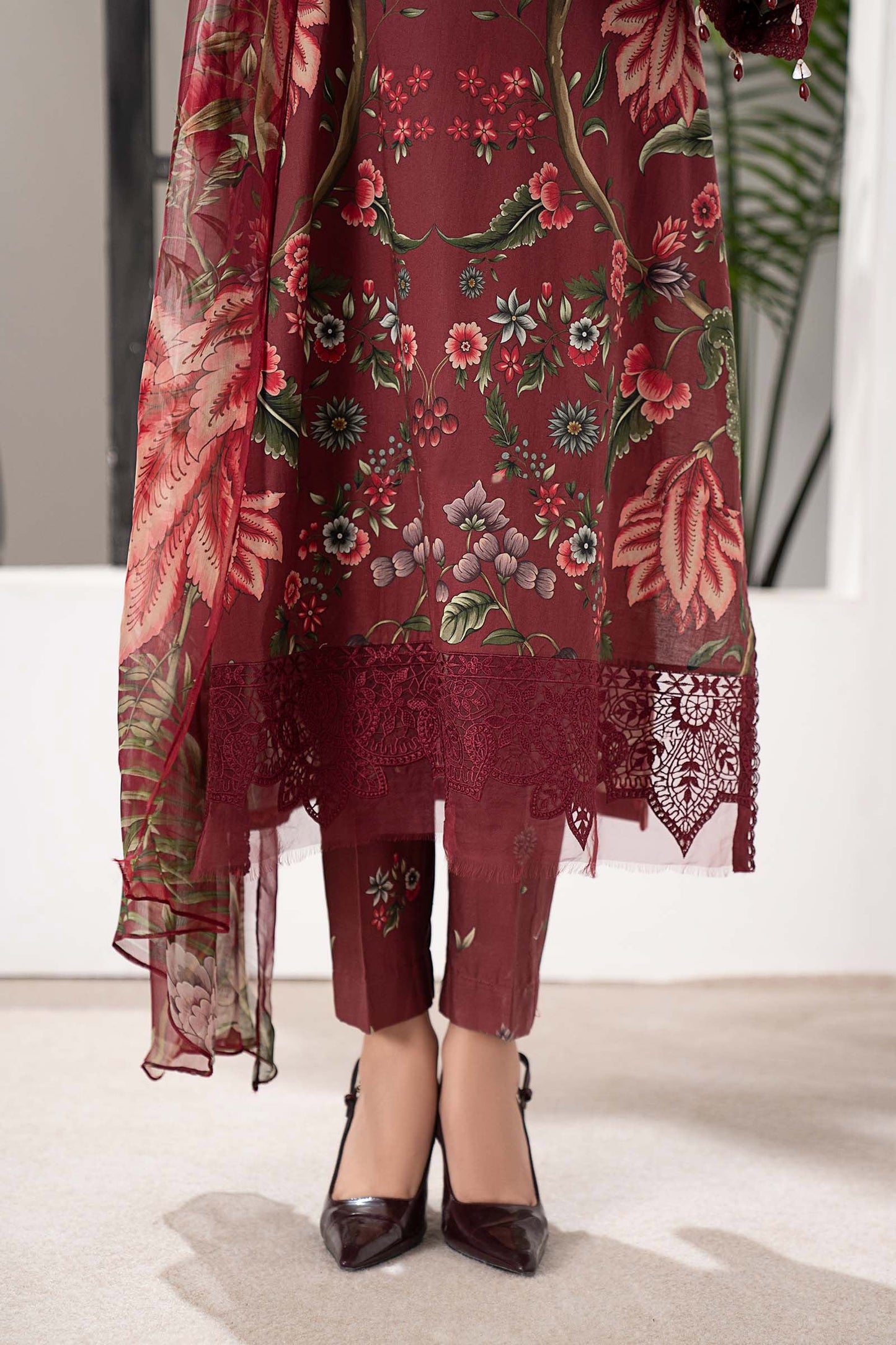 3 Piece Embroidered Cambric Suit