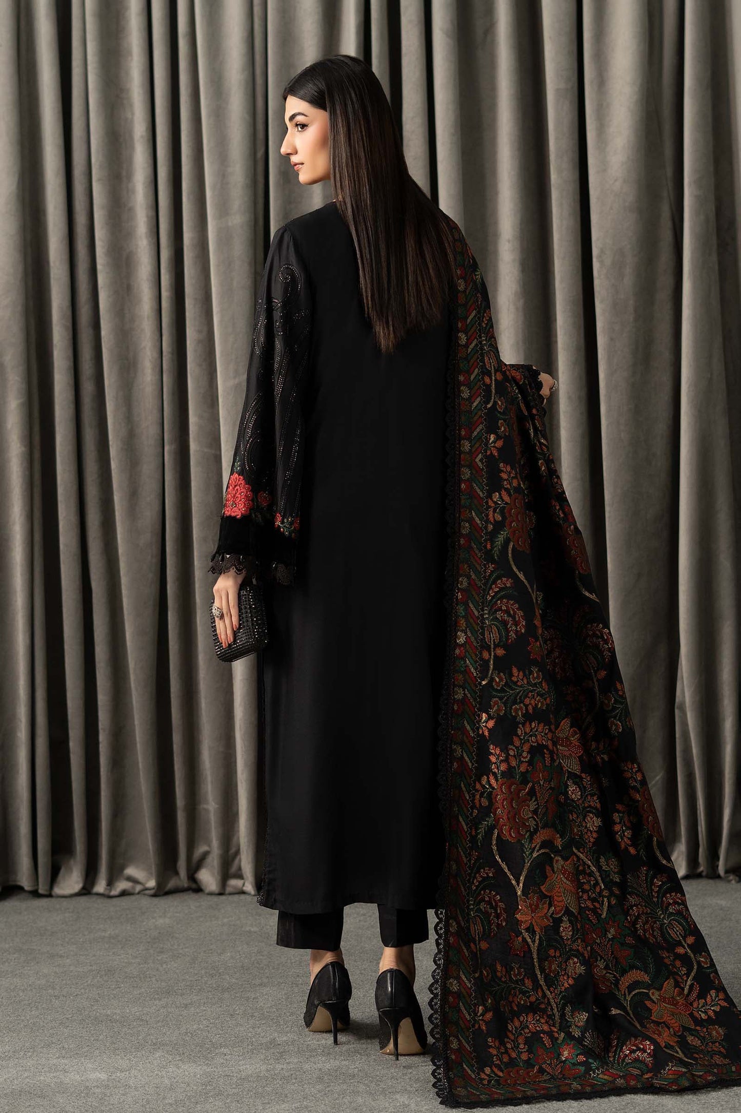 3 Piece Embroidered Linen Suit