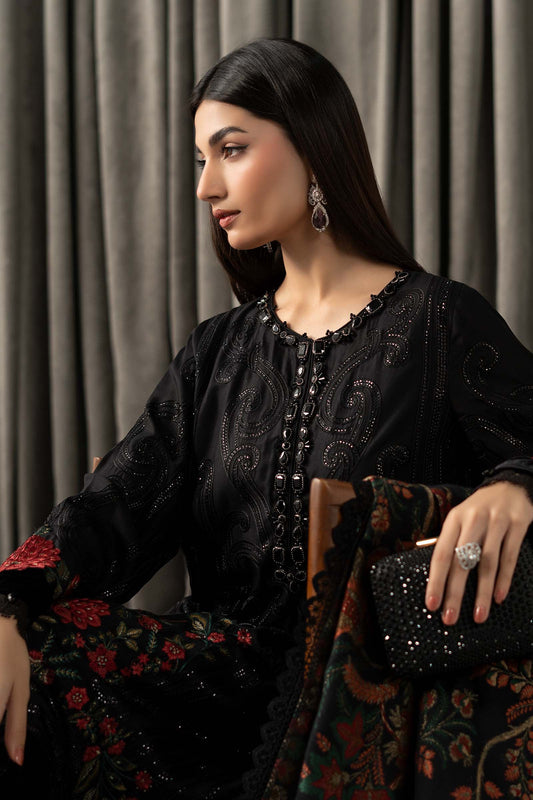 3 Piece Embroidered Linen Suit