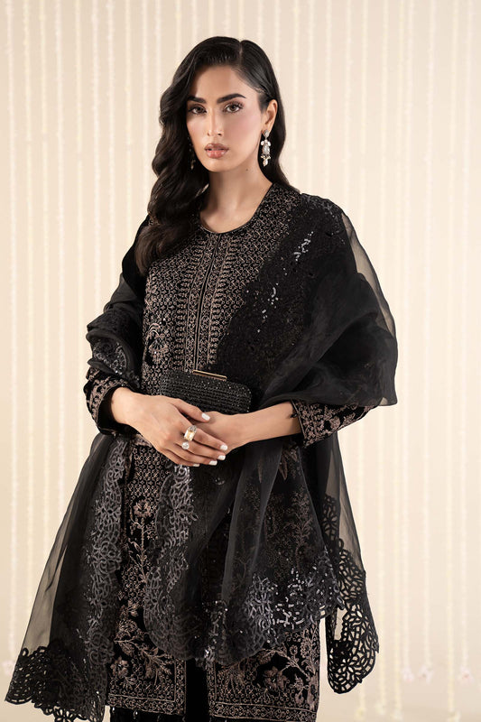 3 Piece Embroidered Velvet Suit