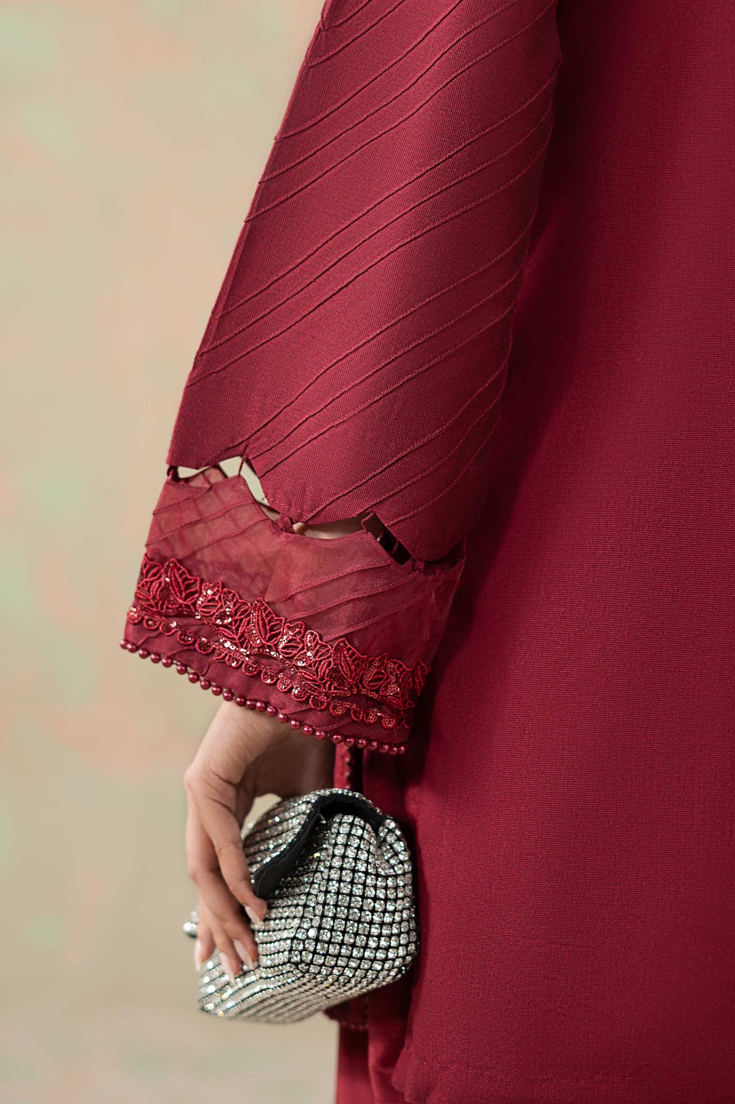 3 Piece Embroidered Silk Net Suit