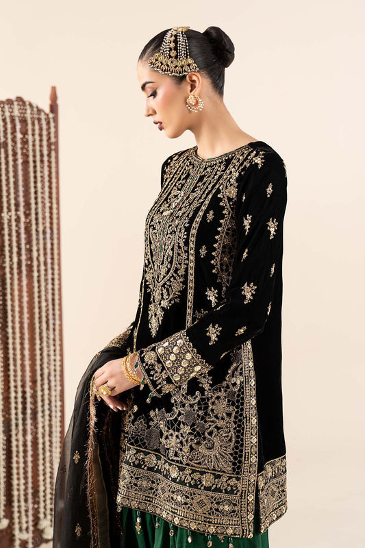 3 Piece Embroidered Velvet Suit