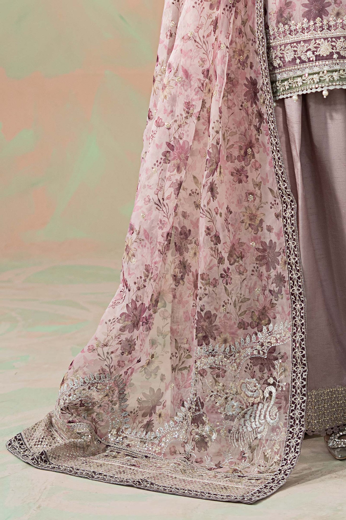 3 Piece Embroidered Organza Suit