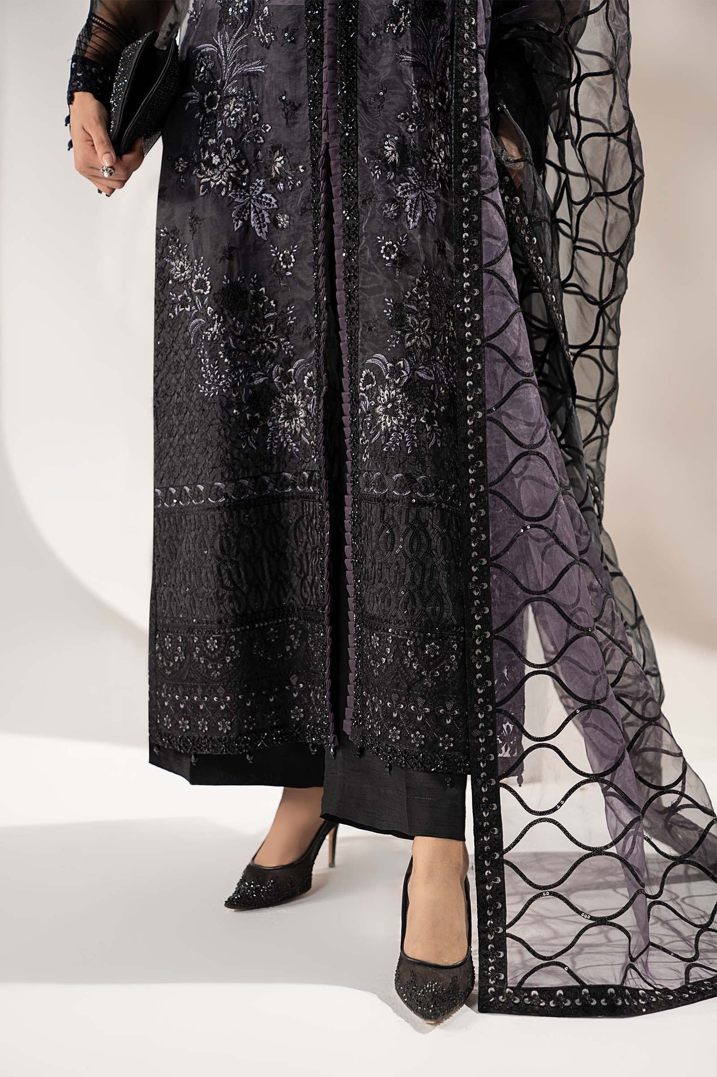 3 Piece Embroidered Organza Suit