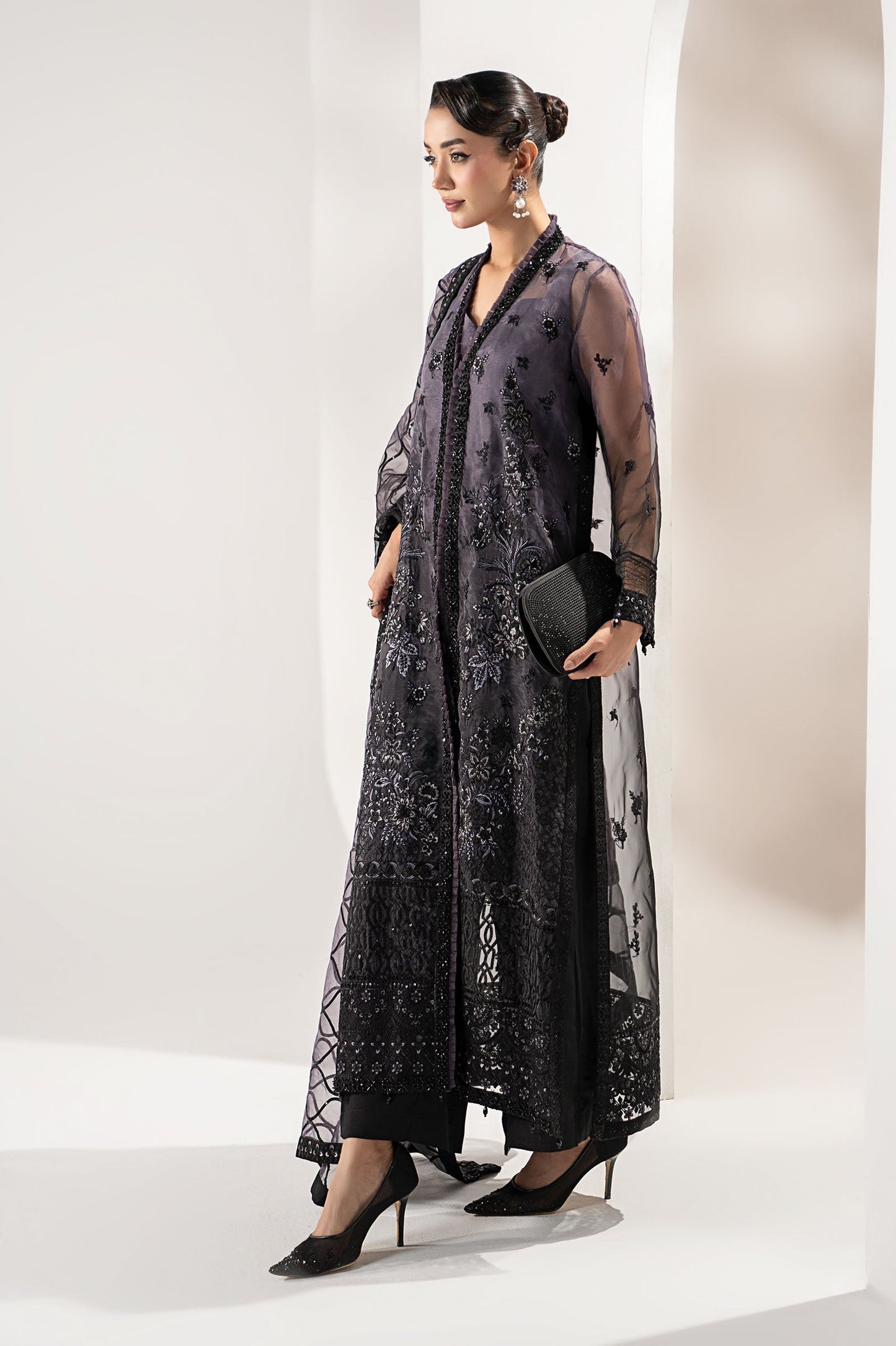 3 Piece Embroidered Organza Suit