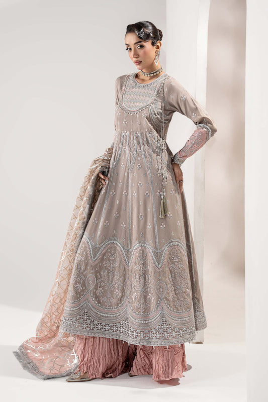 3 Piece Embroidered Raw Silk Suit