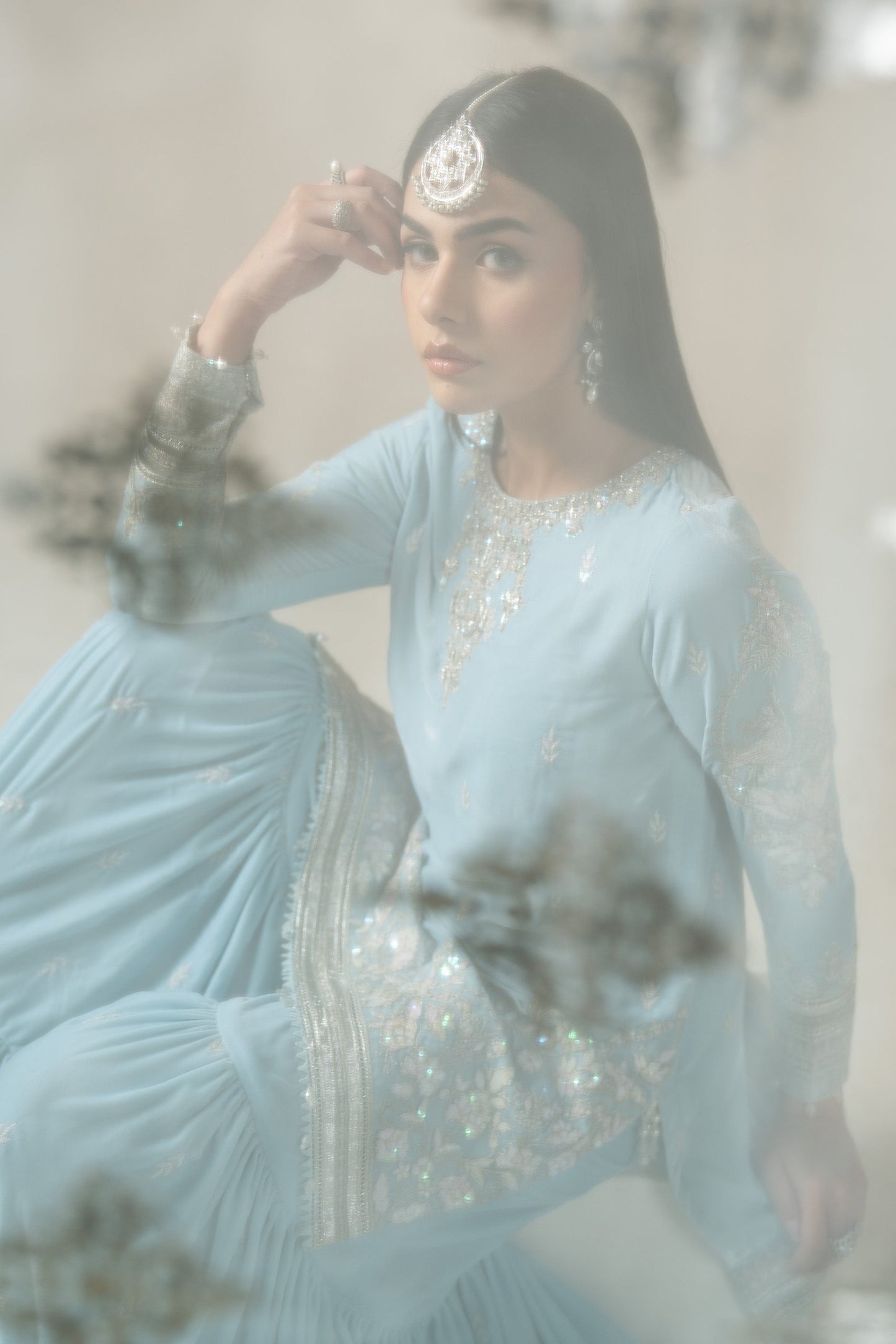 3 Piece Embroidered Velvet Suit