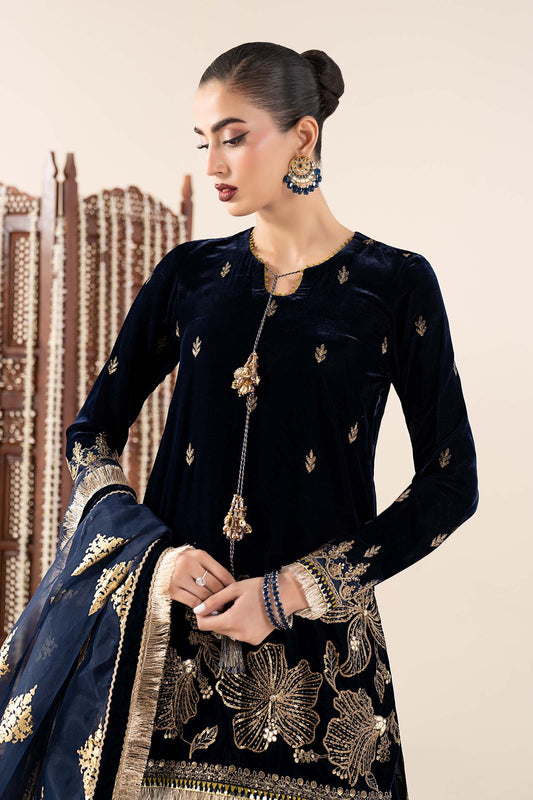 3 Piece Embroidered Velvet Suit