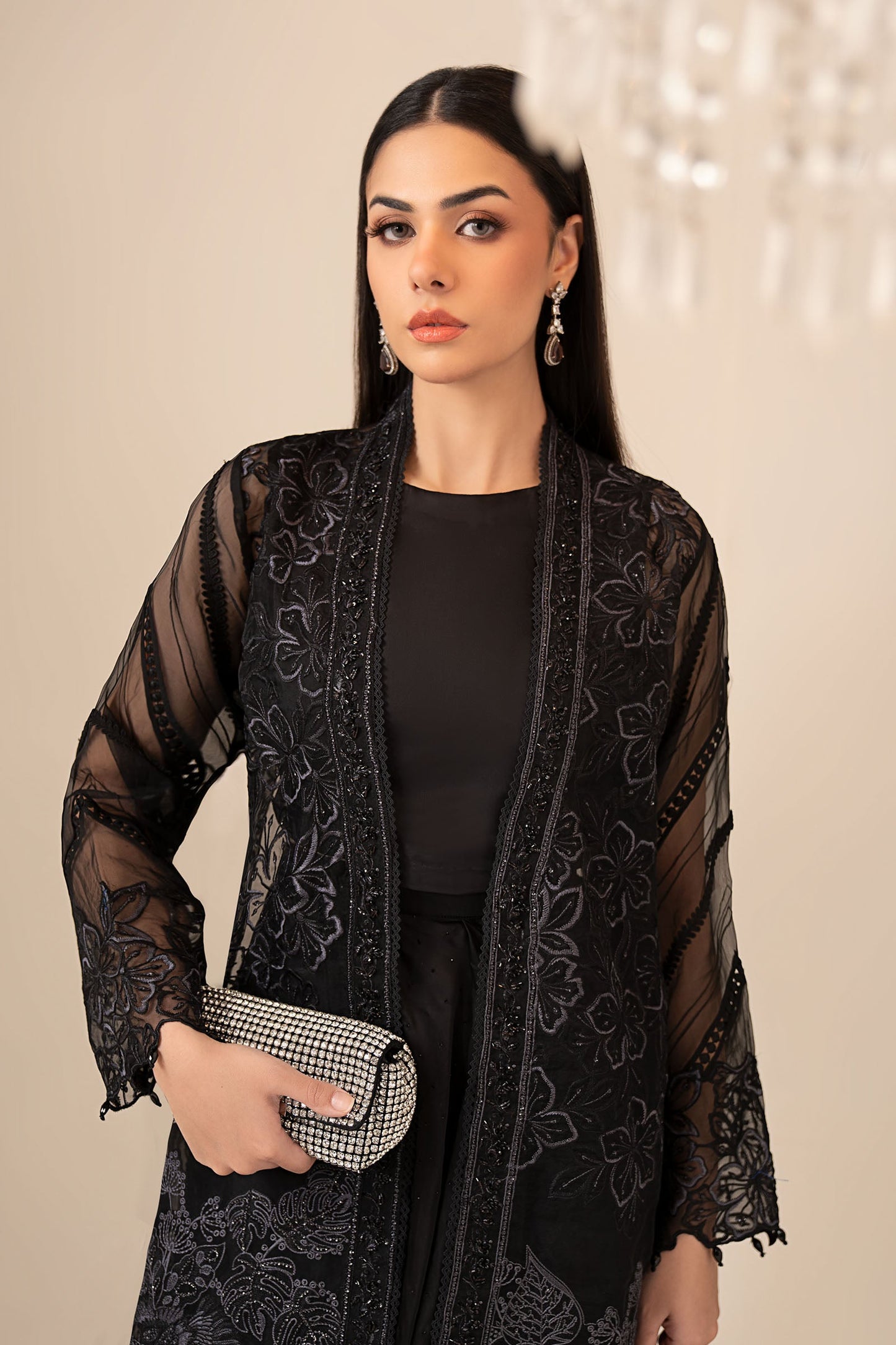 4 Piece Embroidered Organza Suit