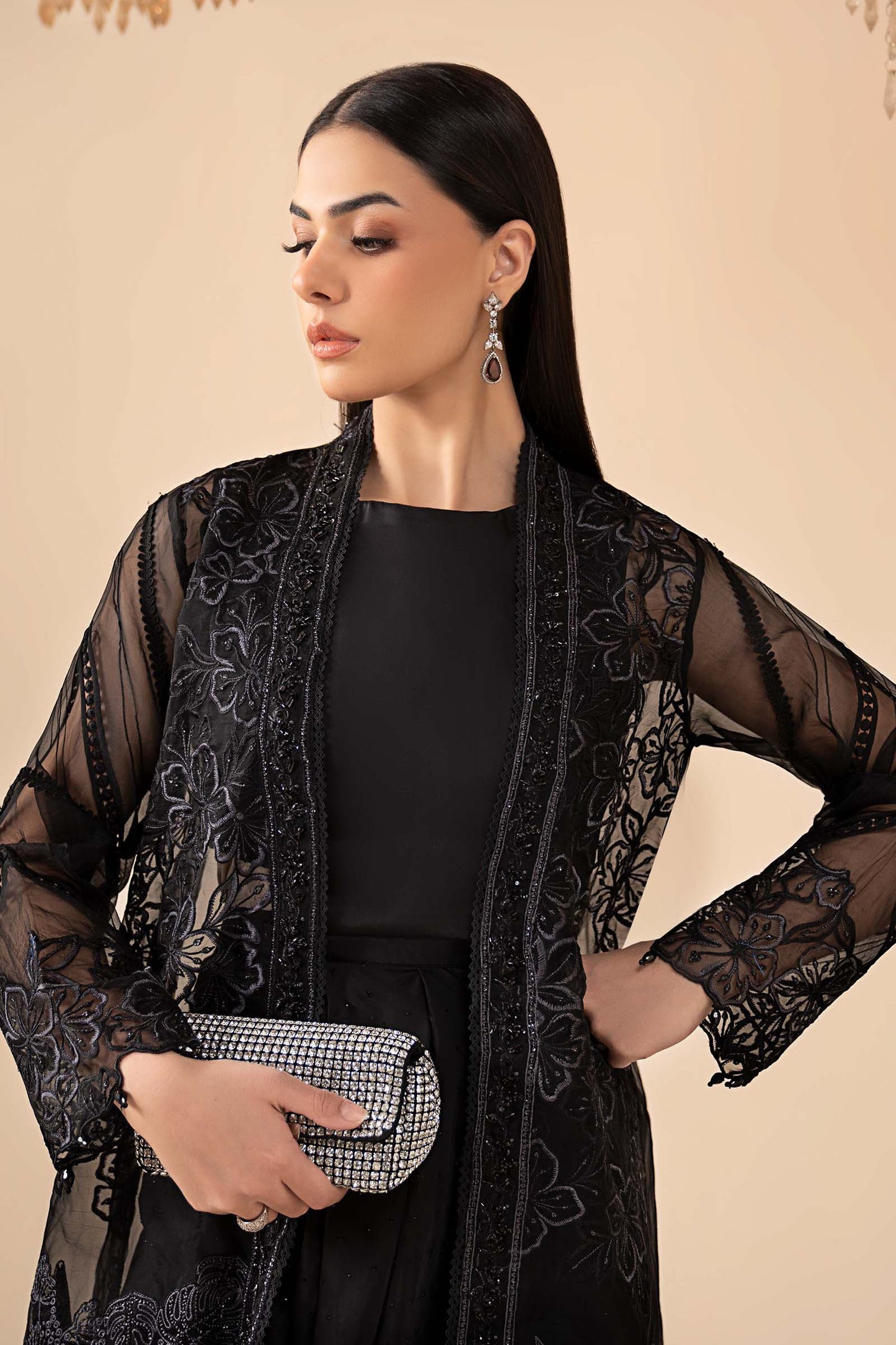 4 Piece Embroidered Organza Suit