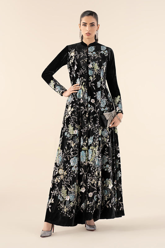 3 Piece Embroidered Velvet Suit