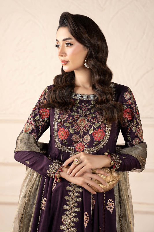 3 Piece Embroidered Raw Silk Suit