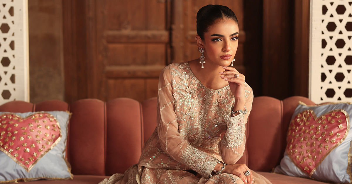 3 Piece Embroidered Organza Suit